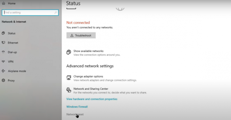 how to fix you are currently not connected to any networks